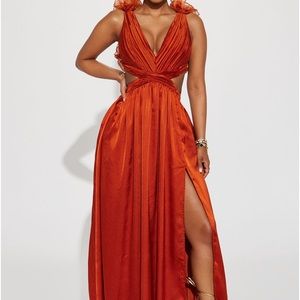 Burnt Orange Formal Maxi Dress